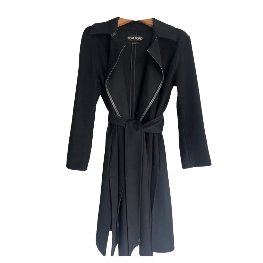 Tom Ford Black Wool Cashmere Coat